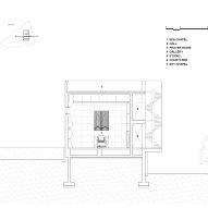 Section drawing of Meditation Chapel by Atelier Koma