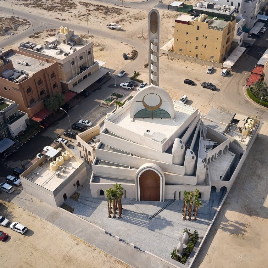 aerial view of the Mamluki Lancet Mosque designed by Babnimnim Design Studio