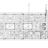 Plan drawing of Biofarma building in Argentina by Santiago Viale and Juan Manuel Juarez