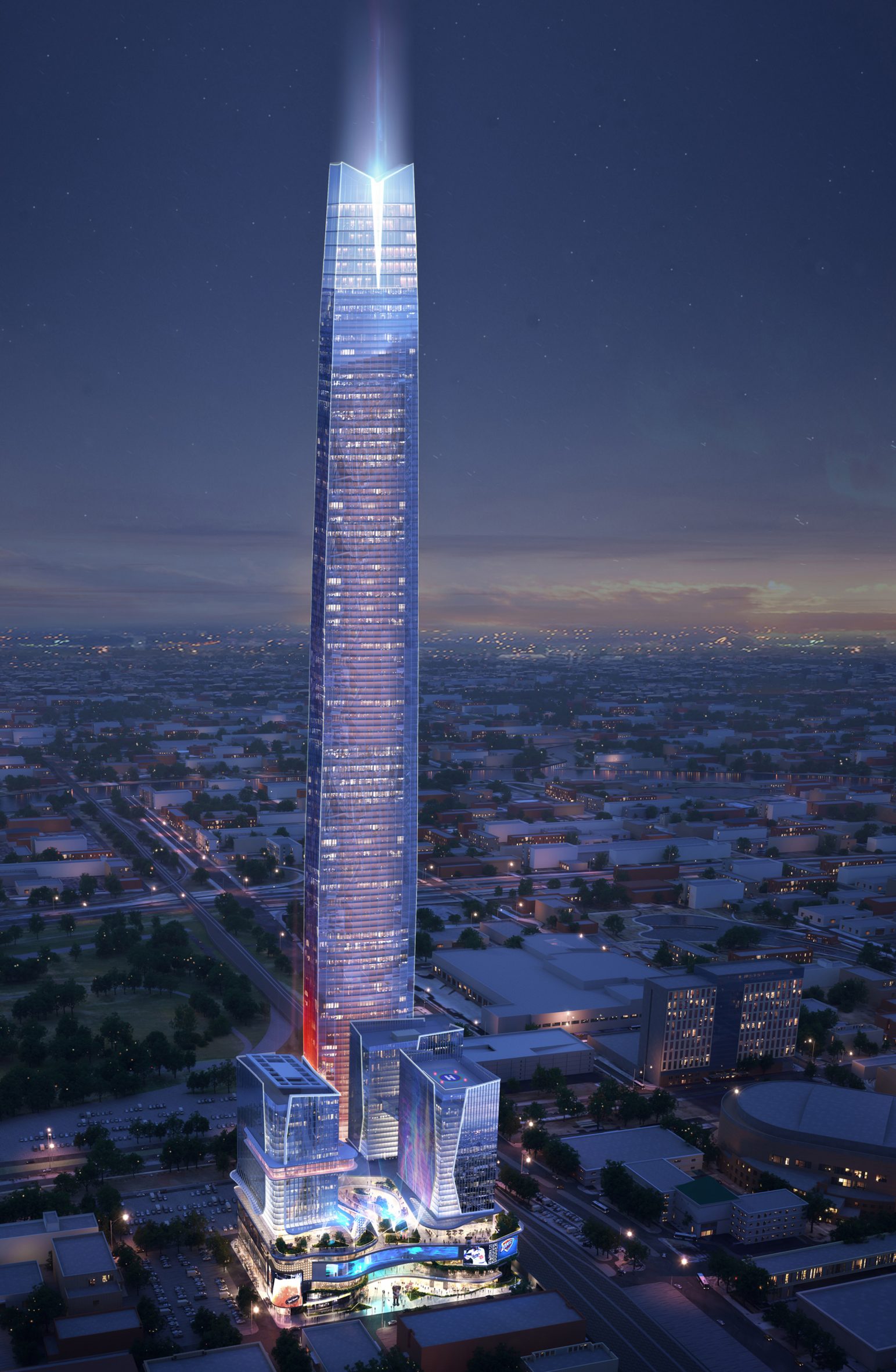 Oklahoma City supertall skyscraper rendering