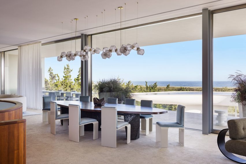 Dining space overlooking the sea