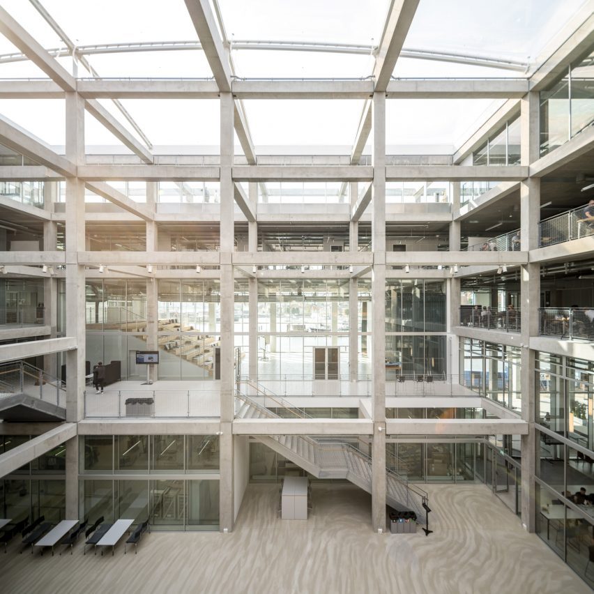 Internal frame of concrete maritime academy in Denmark by EFFEKT and CF Moller Architects