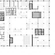 Level three floor plan of concrete maritime academy in Denmark by EFFEKT and CF Moller Architects
