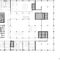 Level four floor plan of concrete maritime academy in Denmark by EFFEKT and CF Moller Architects