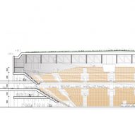 Section drawing of multi-purpose arena in Bergen, Norway by CF Møller Architects