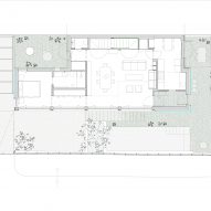 First floor plan of home in Madrid by Ignacio G Galan and OF Architects