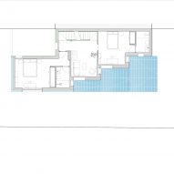 Second floor plan of home in Madrid by Ignacio G Galan and OF Architects
