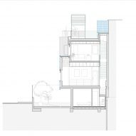 Section drawing of home in Madrid by Ignacio G Galan and OF Architects