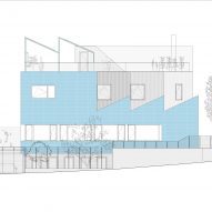 Elevation drawing of home in Madrid by Ignacio G Galan and OF Architects