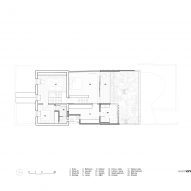 First floor plan of Hidden Garden House in Sydney by Sam Crawford Architects