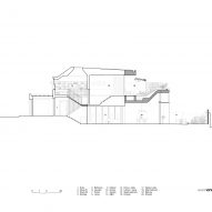 Section drawing of Hidden Garden House in Sydney by Sam Crawford Architects