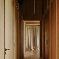 Wood-lined corridor