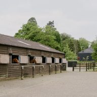 Horses stables in a polo field