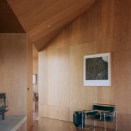 Wood-clad interior of Mossy Point in New South Wales