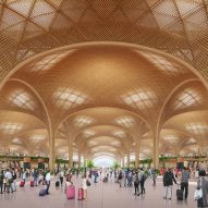 Foster + Partners reveals Techo International Airport with gridded "tree-canopy" roof