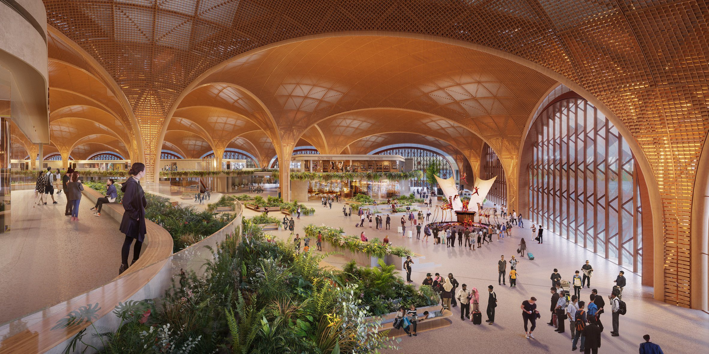Interior airport head house view at Techo International Airport in Cambodia by Foster + Partners