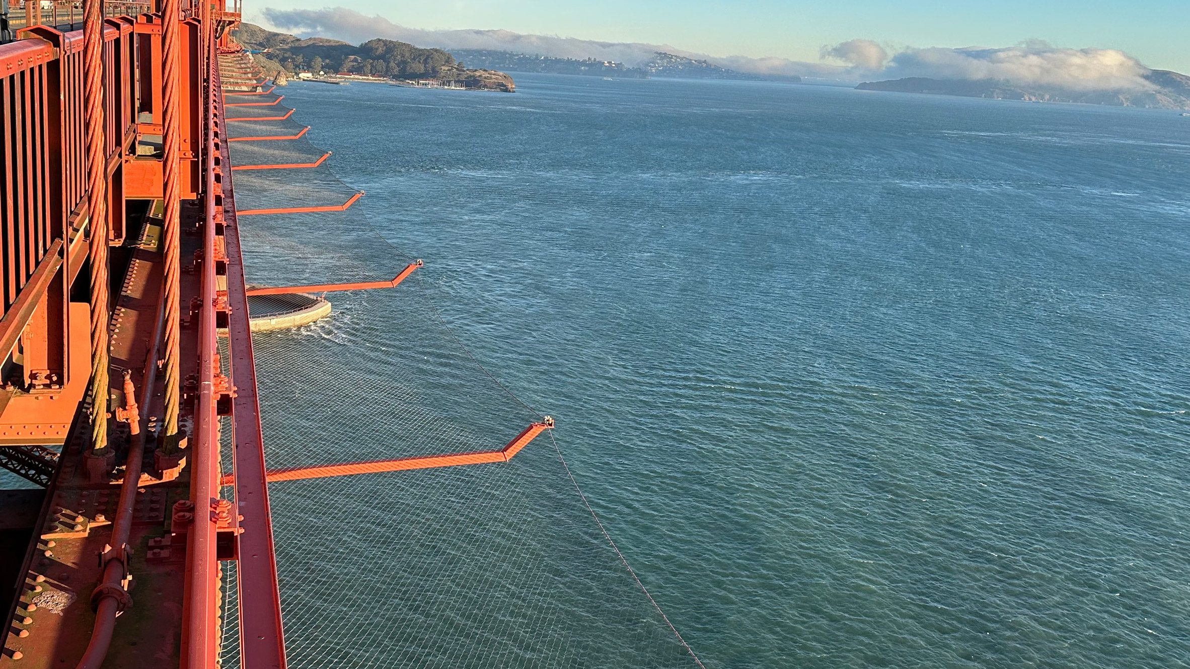 Kilometres of suicide-deterrent nets installed under Golden Gate