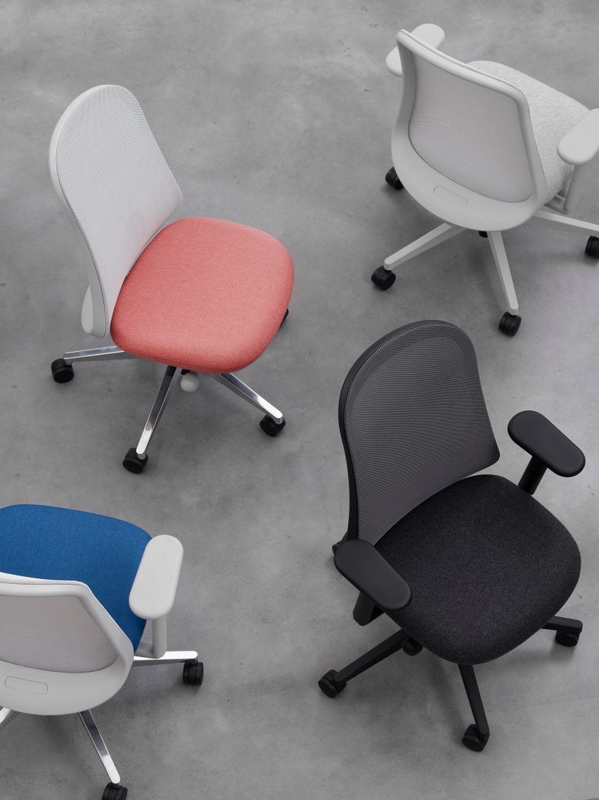 An aerial shot of Lino Chairs by Herman Miller