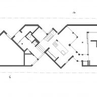Floor plan of House in Fujiidera by FujiwaraMuro Architects