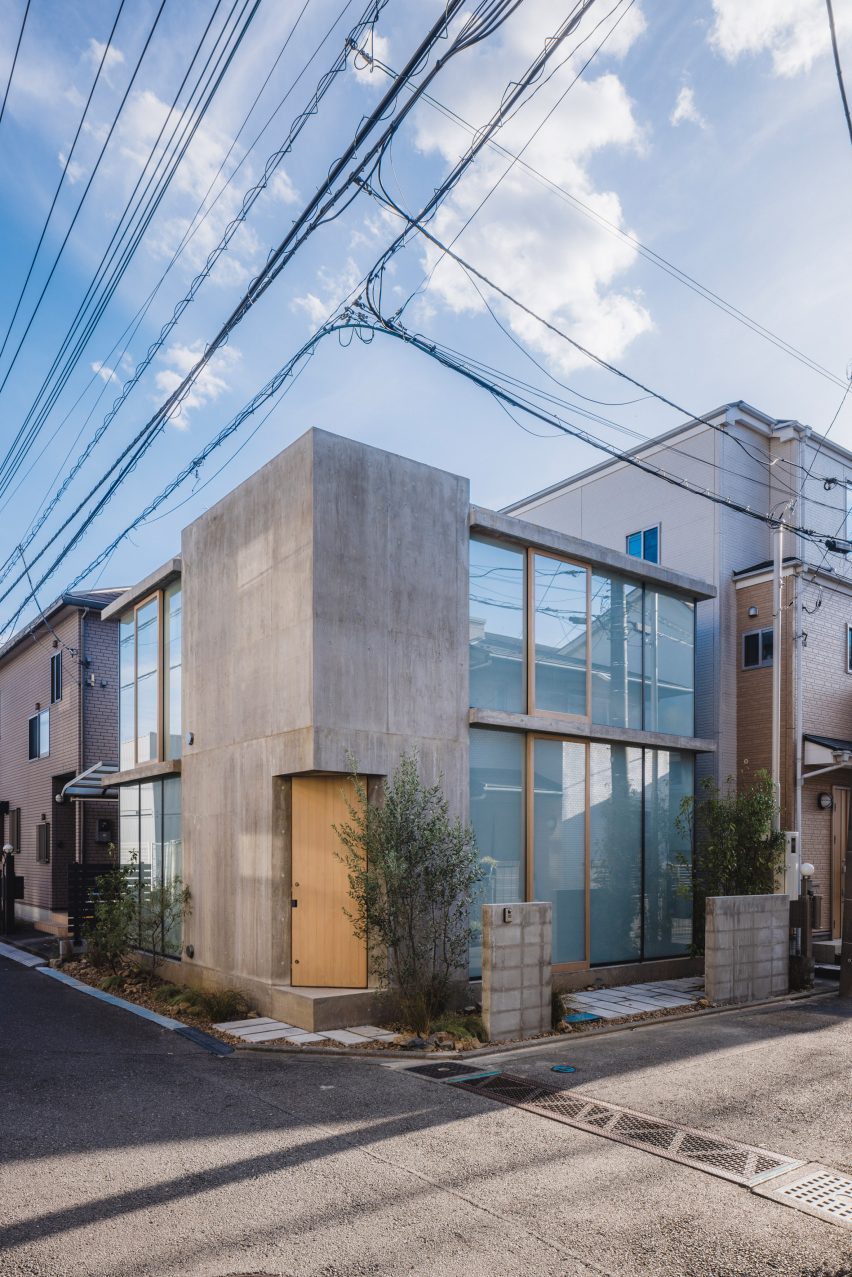 day view of Check Patterned House in Japan by IGArchitects