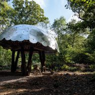 Woodworking shelter by Invisible Studio and Pearce+ in Gloucestershire
