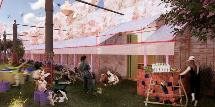 Visualisation showing an education facility in a former slaughterhouse