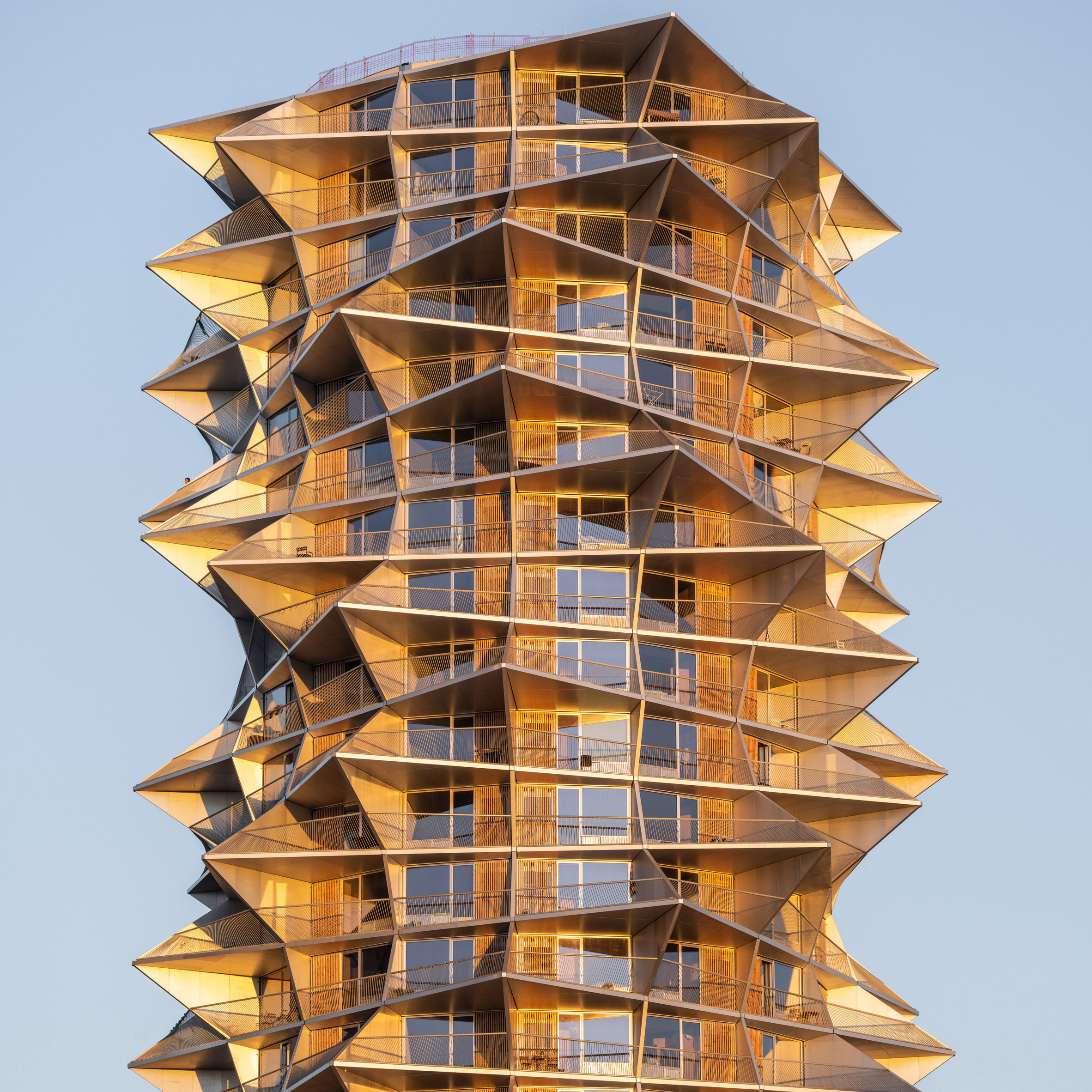 Exterior of one of the Kaktus Towers by BIG