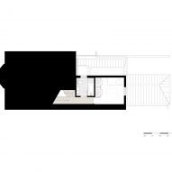 Second floor plan of London house extension by Merrett Houmøller Architects and All & Nxthing