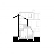 Section of London house extension by Merrett Houmøller Architects and All & Nxthing