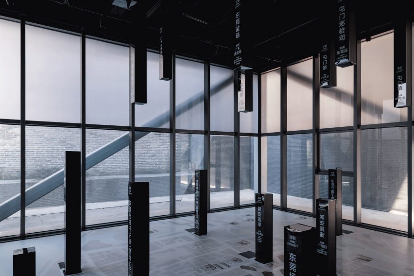 Exhibition space in In between Pavilion by Trace Architecture Office in China
