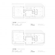 Floor plans of In-Between Pavilion by Trace Architecture Office in China