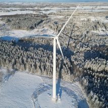 Modvion wooden wind turbine tower in Skara, Sweden