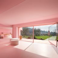 Pink interior of Domaine de la Rosa by Nem Architectes