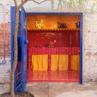 Primary colours fill converted brick structure in San Miguel de Allende