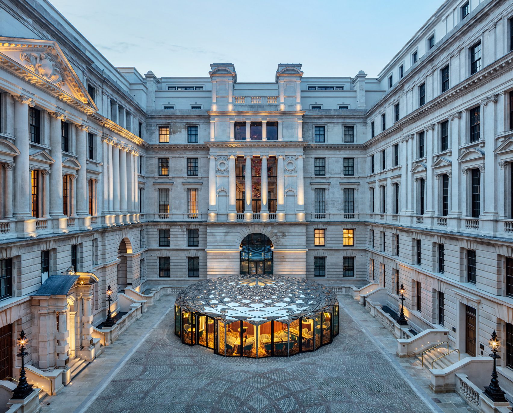 Unashamedly contemporary pavilion for Old War Office site in London