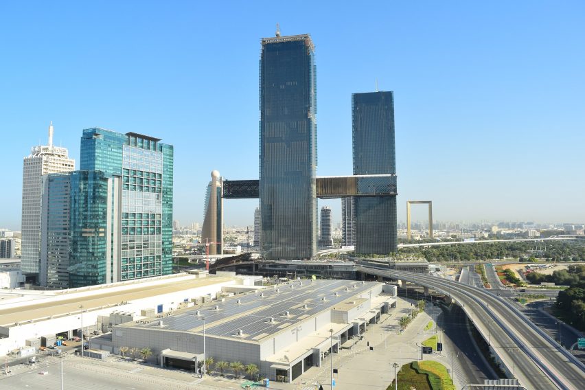 View of The Link between One Za'abeel skyscrapers by Nikken Sekkei