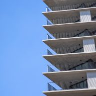 Balconies of Onze22 tower by Triptyque