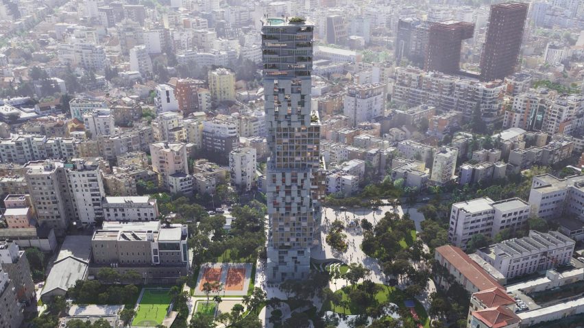 Staggered skyscraper in Tirana by OODA