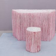 Paper Pleats furniture in red by Pao Hui Kao