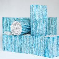 Paper Pleats furniture in blue by Pao Hui Kao