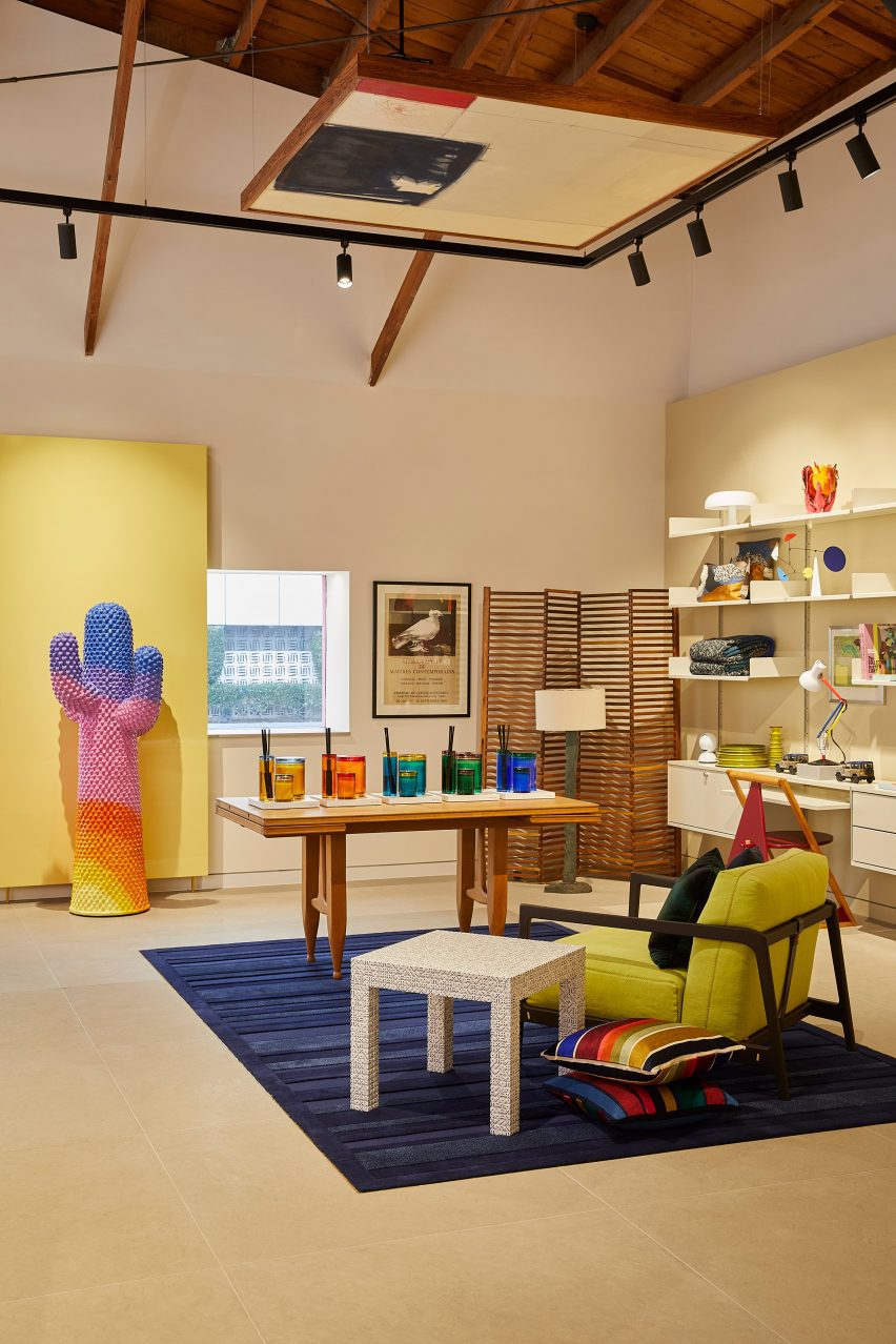 Paul Smith ،meware collaborations displayed in a corner of the store