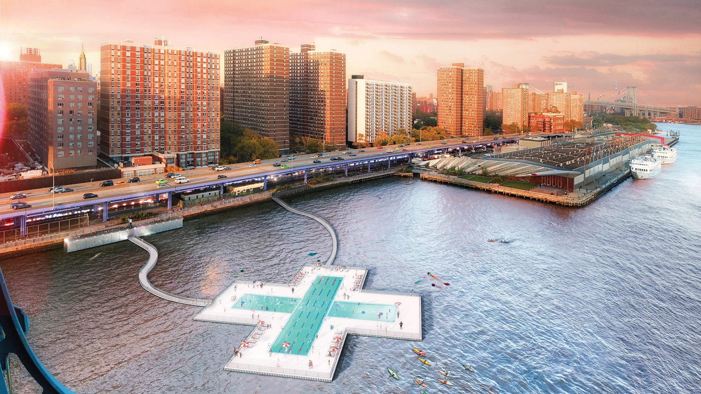 New state-of-the-art floating pool enhances New York's waterfront