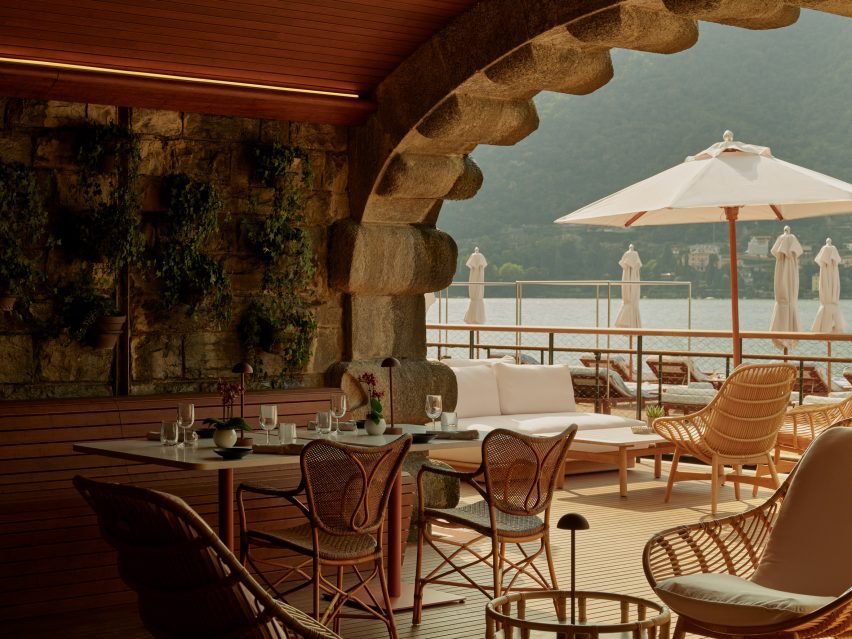 Bar and restaurant area at Lake Como by Herzog & de Meuron