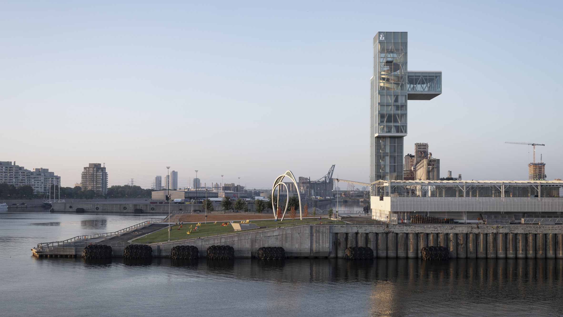 Provencher Roy designs tower with cantilever for Montreal quay restoration - Vimarsana News