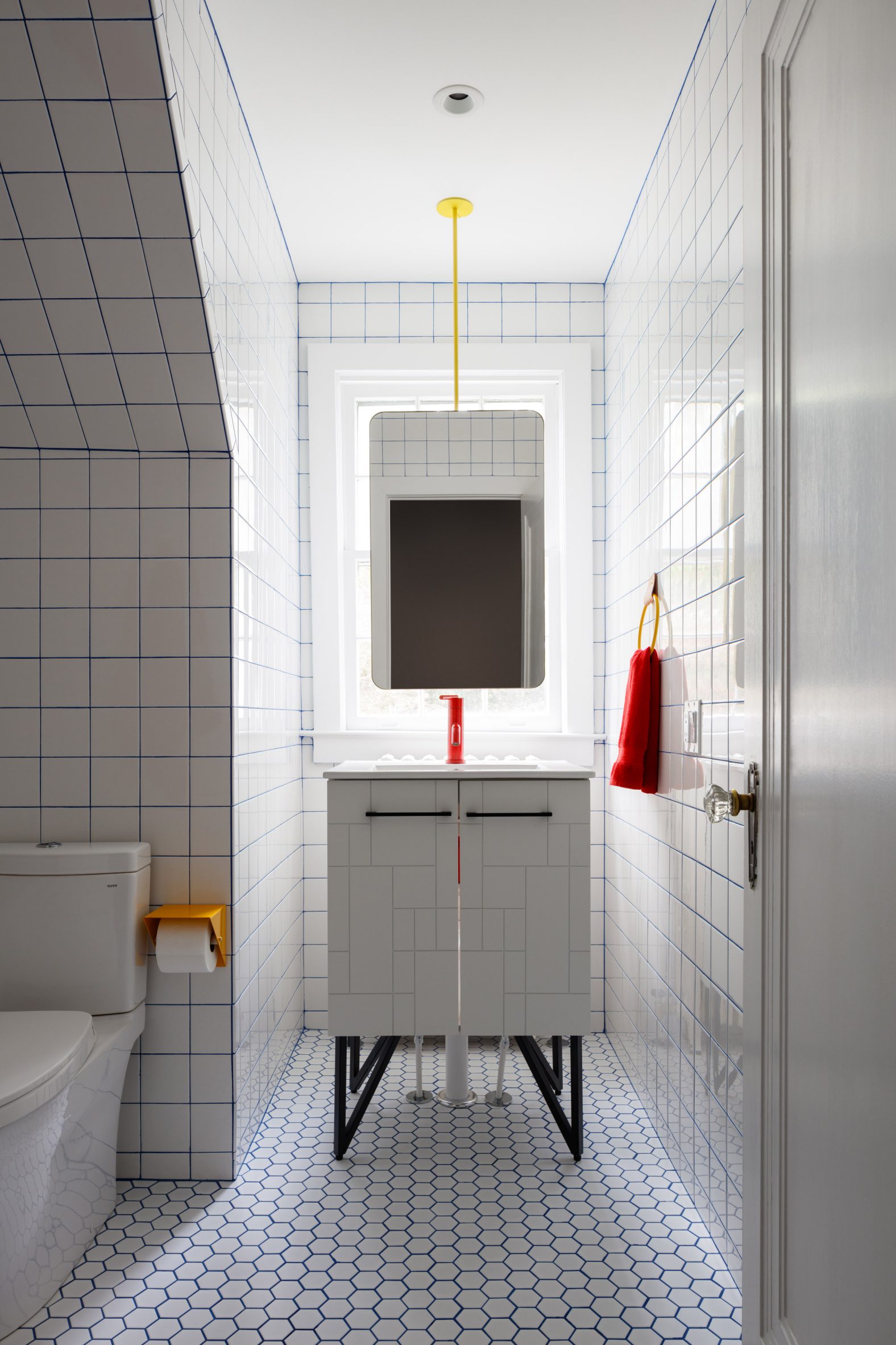 White tiled-bathroom