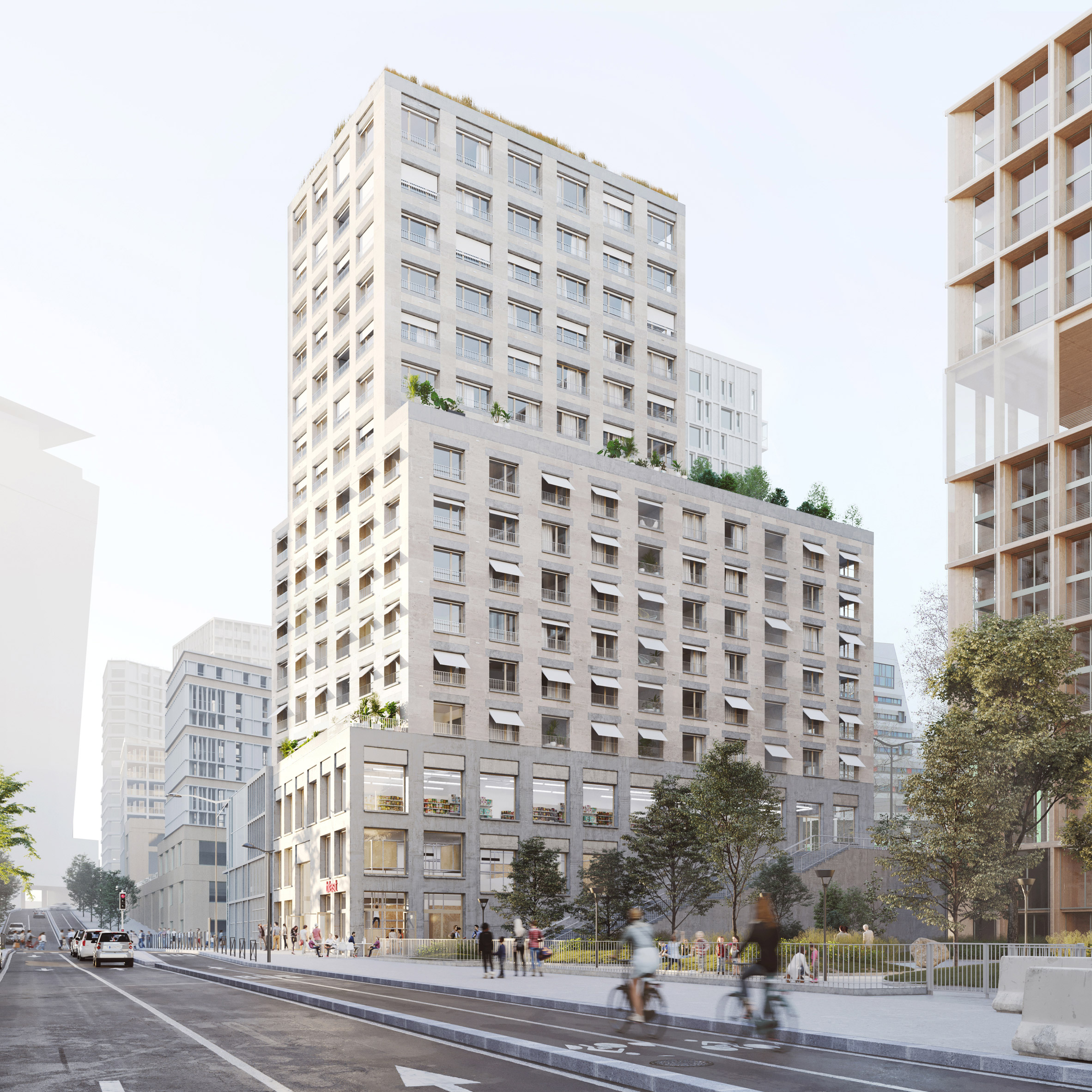 Facade visualisation of 58 Apartments in Paris by Barrault Pressacco