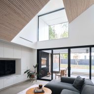 Wood ceiling and skylights