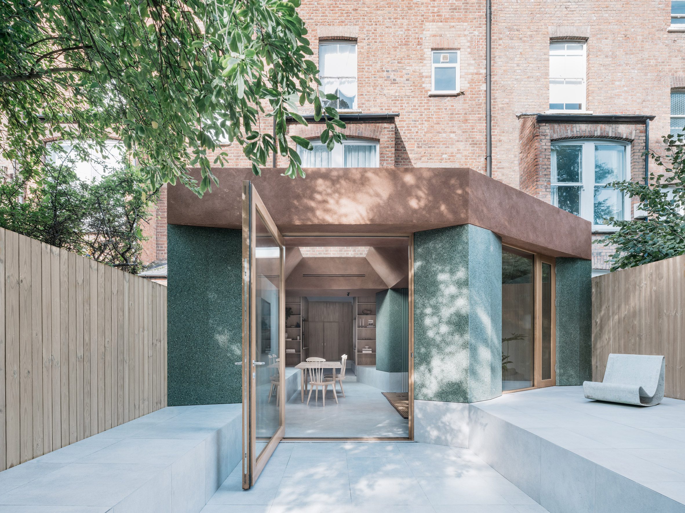 Exterior view of Terzetto flat extension in London by ConForm Architects