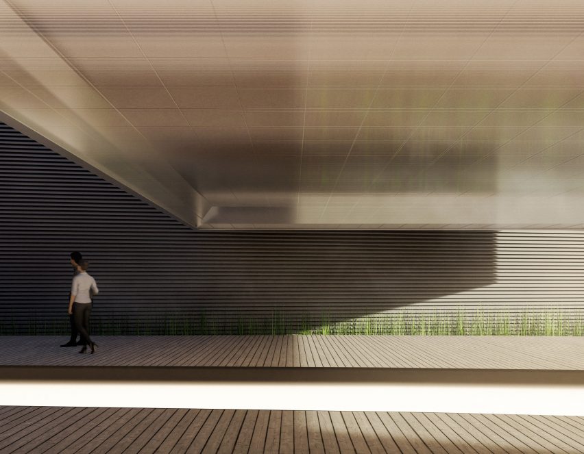 Rendering of a covered walkway