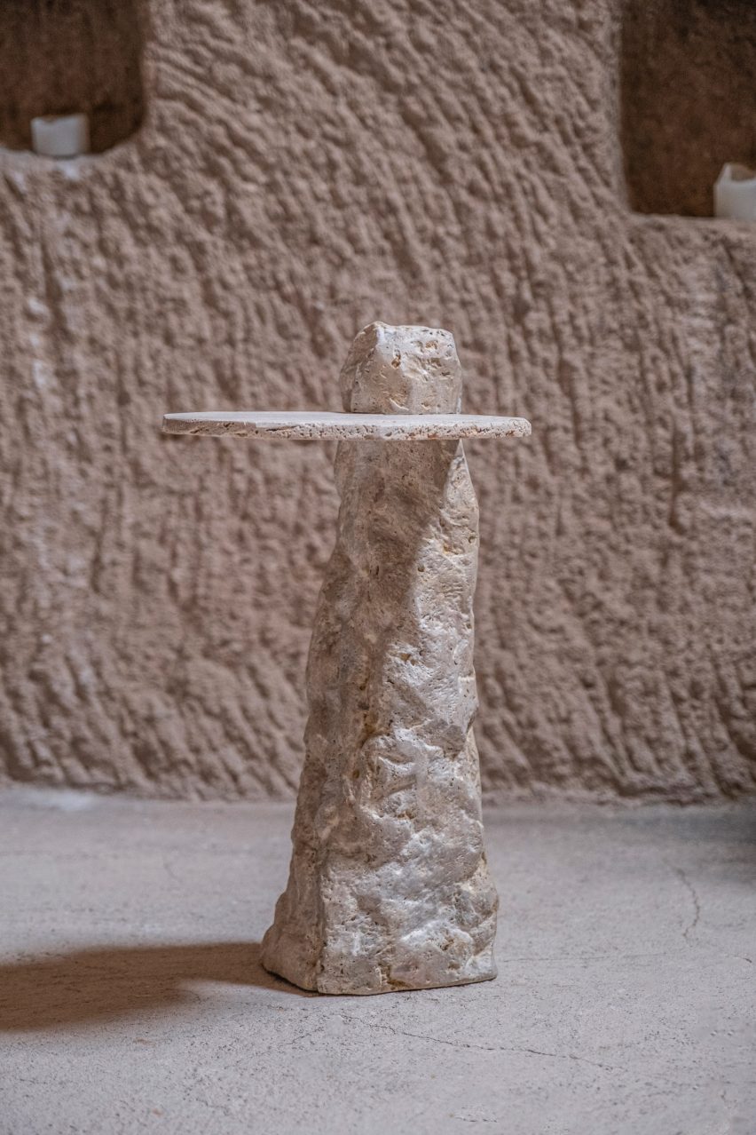 Sculptural stone table